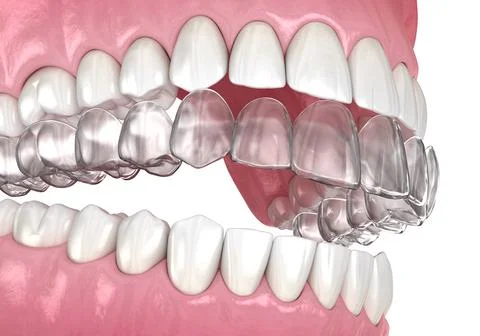 Invisalign braces or invisible retainer. Stock Illustration
