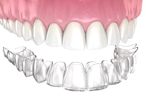 Invisalign braces or invisible retainer. Medically accurate Stock Illustration