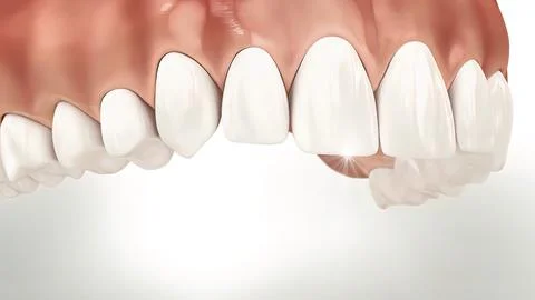 Invisalign braces or invisible retainer make bite correction. Medically accur Stock Illustration