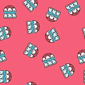 Invisalign treatment vector seamless pattern Stock Illustration