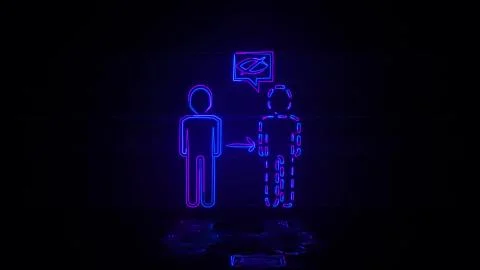 Invisibility in neon effect mp4 video Stock Illustration