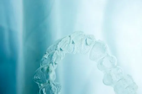 Invisible aligner teeth retainer Foto stock