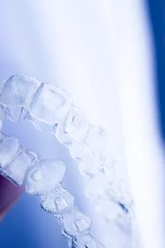 Invisible aligners teeth retainers Stock Photos