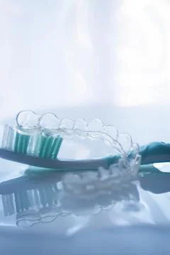 Invisible bracket aligners Stock Photos