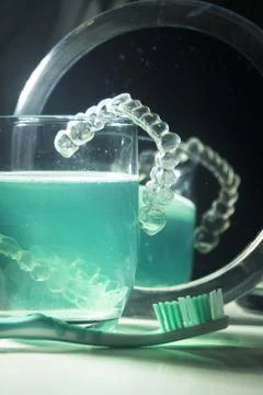 Invisible bracket aligners Stock Photos