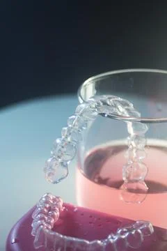 Invisible bracket aligners Stock Photos