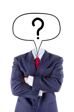 Invisible businessman ask question Stock Illustration
