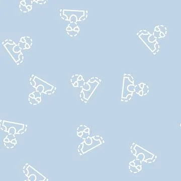 Invisible fantasy character line vector seamless pattern Stock Illustration