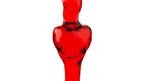 Invisible Heart Shown in Flow of Red Liquid. Stock Footage 111865667