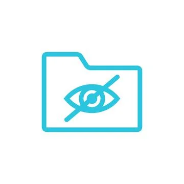 Invisible, hidden data, eye icon. Isolated on white background. From blue i.. Stock Illustration