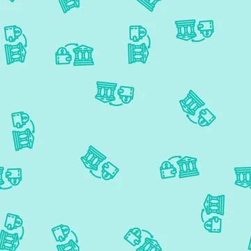 Invisible payments fintech line vector seamless pattern Stockillustratie