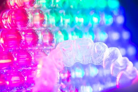 Invisible teeth aligner retainer Stock Photos