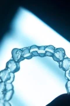 Invisible teeth aligners braces Stock Photos