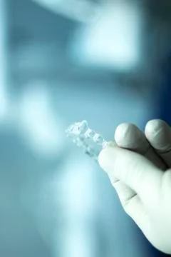 Invisible teeth aligners brackets Stock Photos