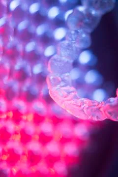 Invisible teeth aligners brackets Stock Photos