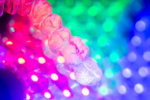 Invisible teeth aligners brackets Stock Photos