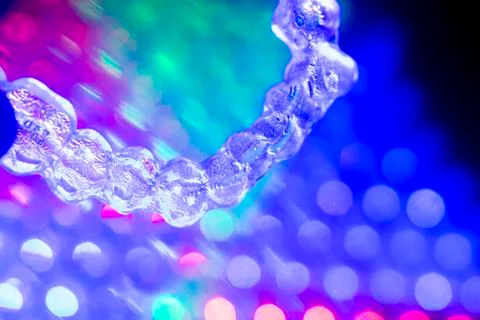 Invisible teeth aligners brackets Stock Photos