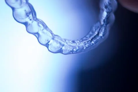 Invisible teeth brackets aligners Stock Photos