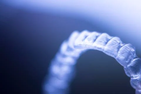 Invisible teeth brackets aligners Stock Photos