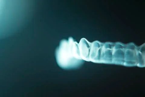 Invisible teeth brackets aligners Stock Photos