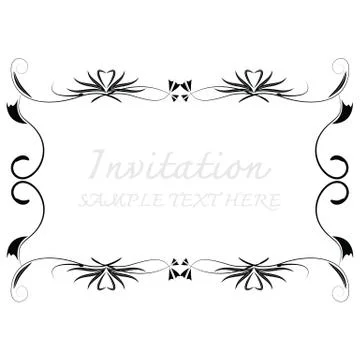 Invitation with beautiful designs. Stock Illustration