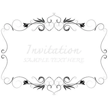 Invitation with beautiful designs. Stock Illustration