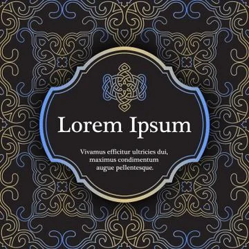Invitation card with arabesque deco Stock Illustration