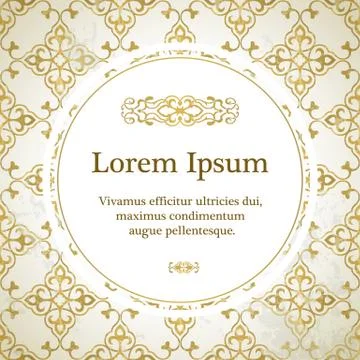 Invitation card with arabesque decor Stock Illustration