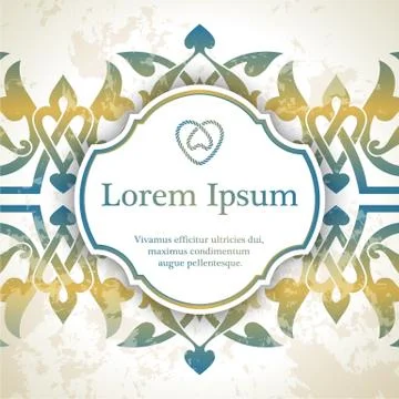 Invitation card with arabesque decor Stock Illustration