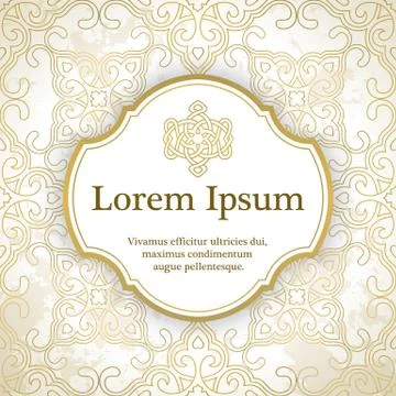 Invitation card with arabesque decor Illustrazione stock