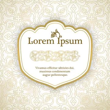 Invitation card with arabesque decor Stock Illustration