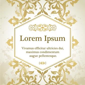 Invitation card with arabesque decor Stock Illustration