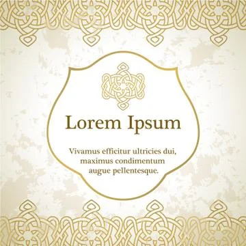 Invitation card with arabesque decor Stock Illustration