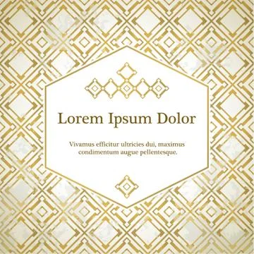 Invitation card with arabesque decor Stock Illustration