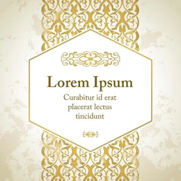 Invitation card with arabesque decor Stock Illustration