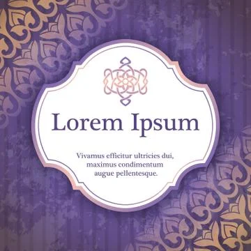 Invitation card with arabesque decor Stock Illustration