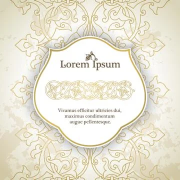 Invitation card with arabesque decor Stock Illustration