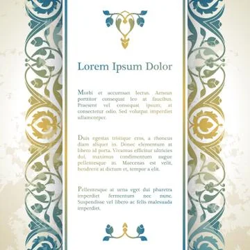 Invitation card with arabesque decor Illustrazione stock