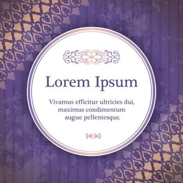 Invitation card with arabesque decor Stock Illustration