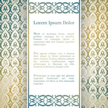 Invitation card with arabesque decor Stock Illustration