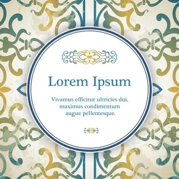 Invitation card with arabesque decor Stock Illustration