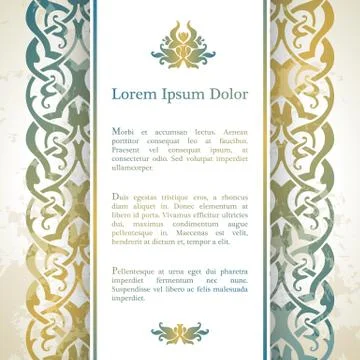 Invitation card with arabesque decor Stock Illustration