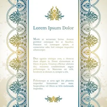 Invitation card with arabesque decor Stock Illustration
