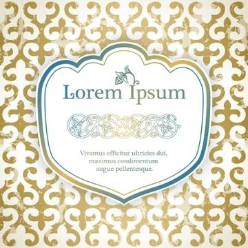 Invitation card with arabesque decor Stock Illustration