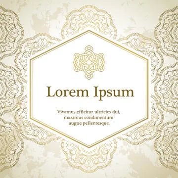 Invitation card with arabesque decor Stock Illustration