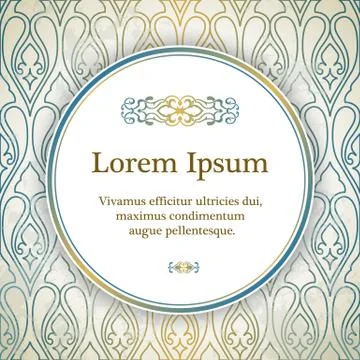 Invitation card with arabesque decor Stock Illustration