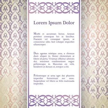 Invitation card with arabesque decor Stock Illustration