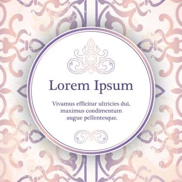 Invitation card with arabesque decor Stock Illustration