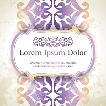 Invitation card with arabesque decor Stock Illustration