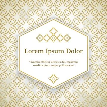 Invitation card with arabesque decor Stock Illustration